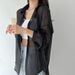 Women's Summer Thin Sheer Pearl Chiffon Sun Protection Shirt Jacket Lightweight Fashionable Top For 2026_ecoleips.com