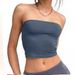 Women's Clothing Slim Tube Top Shirt Off Shoulder Casual Vest Backless Sleeveless Outing Top_ecoleips.com