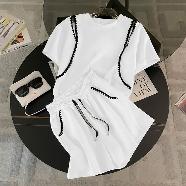 Women's Clothing Summer New Style Temperament Fashion Casual Short Sleeved Suit Small Loose Slim Sports Two Piece Suit_ecoleips.com