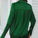 ins Cross-border Foreign Trade Satin Cross V-neck Top With Sleeves, Button-up Cardigan, Women's Shirt For Spring Summer,_ecoleips.com