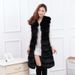 Elegant Faux Fox Fur Vest Women's Winter Warm Long Sleeveless Jacket Chic Layering Piece For Office & Occasions_ecoleips.com