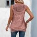 Women's Clothing Vest Decorative Buckle Mesh Sleeveless_ecoleips.com