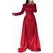 Women's Clothing Women's Banquet Long Sleeved Temperament Socialite Annual Meeting Host Aura Queen Sequined Evening Dress_ecoleips.com