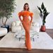 Women's Clothing New one shoulder long sleeved smart ostrich feather high waist slim fit sequined floor length long evening dress for women_ecoleips.com