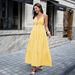 DiYun Elegant European American Style Women's Long Dress Spaghetti Strap Summer Versatile Clothing For Independent Websites_ecoleips.com