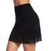 New Anti-see-through Anti-exposure Anti-exposure Inner Dress, A-line Skirt, Summer Lace Slit Base Short Skirt_ecoleips.com