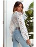 K New Sexy Hollow Out Long Sleeved Zipper Solid Color Lace Shirt For Women_ecoleips.com