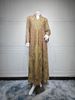Verve AB450 Muslim Women's Abaya Embroidered Fabric With Rhinestones Fashionable Long Dress_ecoleips.com