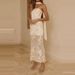 2026 New Summer Off Shoulder Women's Banquet Dress Sexy Backless Hollow Out Vacation Dresses Casual Printed Mesh Slim Long Dress_ecoleips.com
