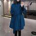 "Effortless Belted Wool-Like Coat – Oversized Drape In Azure (M-3XL) | Minimalist Polyester Elegance For Work & Weekend"_ecoleips.com