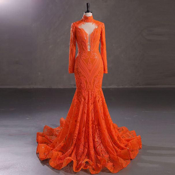 Women's Clothing Bride High Waist Black Fishtail Dress Light Luxury Temperament Wedding Wedding Dress Long Sleeve Evening Dress_ecoleips.com