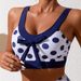 Aria Basics Swimsuit European And American Bikini Navy Blue Polka Dot Two-Piece Set Cross-Border E-commerce Foreign Trade_ecoleips.com