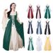 2025 European And American Square Neck Tie-Waist Medieval Renaissance Vintage Dress_ecoleips.com