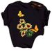 European And American Cross-border Foreign Trade Women's Clothing Butterfly Floral Round-neck Printed Short-sleeve_ecoleips.com