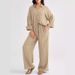 Women's Loose Casual Two Piece Set Fashion Large Stock Available Top And Wide Leg Pants New_ecoleips.com