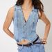 Aria Basics 40#In Stock - 15277# Cross-Border Foreign Trade Fashion European And American INS Style Women's V-Neck Denim Vest_ecoleips.com