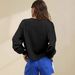's Best-selling Stylish Commuter Fashion Loose-fitting Versatile Slimming Design Solid Color V-neck Long-sleeve_ecoleips.com