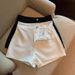 Black And White Plus Size Women's Suit Shorts Summer Thin High Waist Slimming A-Line Tight Elastic Pants_ecoleips.com