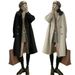 Elegant Oversized Tweed Coat Women's Winter Longline Loose Fit Audrey Hepburn Style Double-Breasted Jacket (Black/Camel/Beige)_ecoleips.com