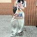 Retro Street Style Casual Pants for Women Loose Design Floor Length with Laces Print Hot Girl Fashion European And American Cross Border_ecoleips.com