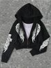 Women's Classic Letter Print Zipper Sweatshirt Autumn/Winter Collection for Everyday Commute And Work Innovative Design_ecoleips.com