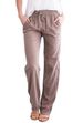 Suitable For All Seasons 2025 Spring Summer New Women's Solid Color Cotton Linen Drawstring Loose Casual Wide-leg Long Pants Women_ecoleips.com
