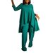 African Print Two-Piece Set - Loose Irregular Top & Pants (Elegant Women's Outfit, Comfortable & Stylish)_ecoleips.com