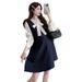 Autumn New Korean Fashion Shirt + Washed Denim 2-Piece Maternity Dress_ecoleips.com