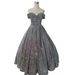 Color-Changing Sequin Ball Gown – Off-Shoulder A-Line Wedding Dress With Sparkly Tulle Skirt For Brides & Performances_ecoleips.com