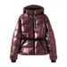 Women's Clothing Autumn And Winter New Women's Ski Series Waist Hooded Cotton Jacket_ecoleips.com
