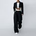 Women's Short Cropped Long Sleeved Straight Striped Set Autumn New Arrival European American Style_ecoleips.com