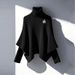 Women's Clothing Long Sleeved Knit Sweater Elegant Winter Cape Sleeve Knit Sweater Set With High Waist Pants - Flattering & Stylish Outfit For Women_ecoleips.com