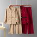 Women's Polo Collar Fashion Suit Cross Border Style Sweater Belt Cardigan Top with High Waisted Wide Leg Pants Two Piece Set for Autumn Winter_ecoleips.com