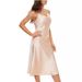 Women's Sleeveless Spaghetti Strap Satin Dress Cowl Neck Midi Elegant Dress for Cocktail Party Beach Party_ecoleips.com
