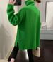 K Loose And Lazy Style Turtleneck Sweater For Women, New With Split Design, Pure Color Knitted Top. No Bag_ecoleips.com