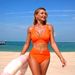 Women's Solid Color Hollow-Out Bikini Swimwear Set - High Elasticity & Comfortable Fit For Swimming & Beach Activities_ecoleips.com
