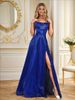 Women's Clothing Suspender Backless Sexy Slit Flash Party Banquet Evening Dress_ecoleips.com