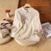 Summer New Vintage Frog Button Stand Collar Diagonal Collar, Ethnic Style, Heavy Work Embroidery, Cotton-Linen Three-Qua_ecoleips.com
