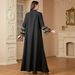 4178 Women's Robe Embroidered Patchwork Long Long-sleeved European And American Style Dress_ecoleips.com