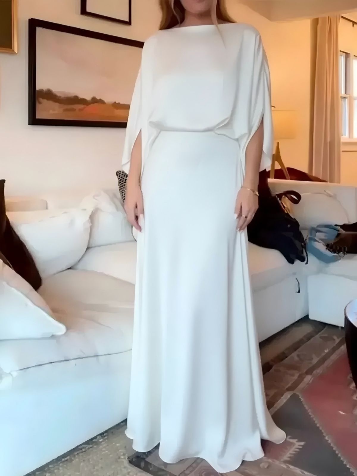 Spring/Summer New Women's Sexy Solid Color Satin Fashion Dress Elegant Long Skirt Casual Thin Adult Clothing for Ages 16-45_ecoleips.com