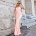 Women's Halter Keyhole Mermaid Maxi Dress, Sparkly Backless Formal Evening Party Gown_ecoleips.com