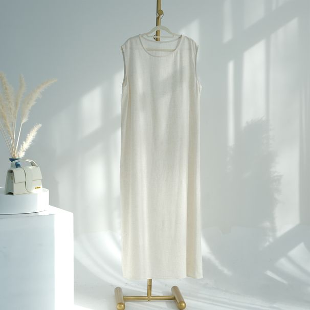 Verve 2025 Dubai Turkey Solid Color Cotton Linen Cardigan Robe Muslim Set_ecoleips.com