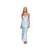 Slim-Fit Blue Halter Maxi Dress With Slit, Sexy Bodycon Long Evening Gown For Women Versatile Solid Color_ecoleips.com