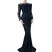 Women's Clothing One Shoulder Feather Fishtail Dress Light Luxury Elegant Temperament Celebrity Banquet Host Evening Dress_ecoleips.com