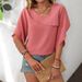 Elegant V-Neck Flowy Chiffon Blouse With Peony Sleeves For Women - Summer Casual Boho Tops_ecoleips.com