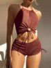 Verve 2025 Conservative New Women's Swimwear Strapless Boxer Tight Sexy Sports Bikini Swimsuit_ecoleips.com