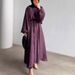 Elegant Long Sleeve A-Line Dress For Women - Stretchy Polyester High Waist Flowy Maxi Dress With Hood, Casual & Formal Wear_ecoleips.com