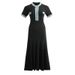 Women's Clothing New Style Short Sleeved Denim Knitted Dress Simple And Elegant Long Skirt Slimming Sweater Dress_ecoleips.com