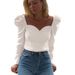 Women's Square Neck Shirt Autumn Casual Retro Style Top Cross Border 2024 EBay Wish_ecoleips.com