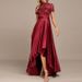 Women's Clothing Temperament Fashion Host Wine Red Engagement Dress Fishtail Dress_ecoleips.com